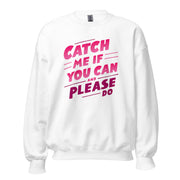 Gymnastics apparel: Catch Me If You Can - Adult Sweatshirt - White (SKU:2524244_5426)