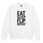 Gymnastics apparel: Flip Like a Pro – Eat, Sleep, Flip, Repeat - White (SKU:8726209_16834)