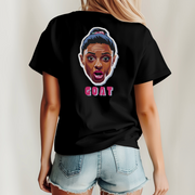 Simone Biles Inspired GOAT tee - black - blonde female mockup
