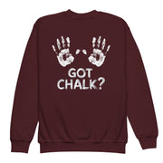 Gymnastics apparel: Got Chalk? Youth Sweatshirt - Maroon (SKU:4776974_16809)