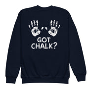 Gymnastics apparel: Got Chalk? Youth Sweatshirt - Navy (SKU:4776974_16814)