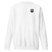 Gymnastics apparel: Grumpy Coach Club Shield - Adult Sweatshirt - White (SKU:4613951_11249)