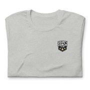 Gymnastics apparel: Grumpy Coach Club Shield - Adult Tee - Athletic Heather (SKU:5018000_9561)