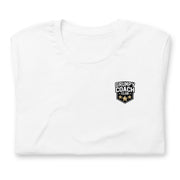Gymnastics apparel: Grumpy Coach Club Shield - Adult Tee - White (SKU:5018000_9526)