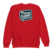 Gymnastics apparel: I Speak Fluent Gymnastics Large Youth Sweatshirt - Red (SKU:6160243_16819)