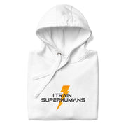 Gymnastics apparel: I Train Superhumans - Adult Hoodie - White (SKU:9013008_10774)