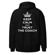 Gymnastics apparel: Keep Calm And Trust The Coach - Adult Hoodie - Black (SKU:2118607_5530)