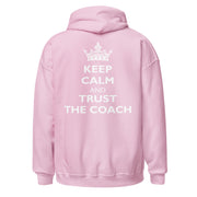 Gymnastics apparel: Keep Calm And Trust The Coach - Adult Hoodie - Light Pink (SKU:2118607_10849)