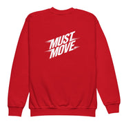 Gymnastics apparel: Must Move Big Back - Youth Sweatshirt - Red (SKU:3495592_16819)