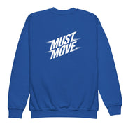 Gymnastics apparel: Must Move Big Back - Youth Sweatshirt - Royal (SKU:3495592_16824)