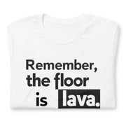 Gymnastics apparel: Stick the Landing - Floor is Lava Tee - White (SKU:3489131_9526)