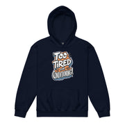 Gymnastics apparel: Too Tired for Conditioning - Youth Hoodie - Navy (SKU:8034034_17266)
