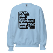 Gymnastics apparel: Try To Look Less Surprises - Adult Sweatshirt - Light Blue (SKU:4195366_7860)