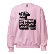 Gymnastics apparel: Try To Look Less Surprises - Adult Sweatshirt - Light Pink (SKU:4195366_7868)