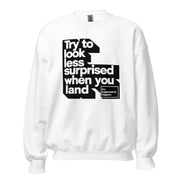 Gymnastics apparel: Try To Look Less Surprises - Adult Sweatshirt - White (SKU:4195366_5426)