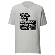 Gymnastics apparel: Try To Look Less Surprises - Adult Tee - Athletic Heather (SKU:2714896_9561)