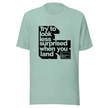 Gymnastics apparel: Try To Look Less Surprises - Adult Tee - Heather Prism Dusty Blue (SKU:2714896_9580)