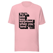 Gymnastics apparel: Try To Look Less Surprises - Adult Tee - Pink (SKU:2714896_4136)