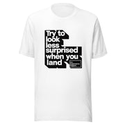 Gymnastics apparel: Try To Look Less Surprises - Adult Tee - White (SKU:2714896_9526)