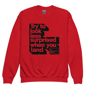 Gymnastics apparel: Try To Look Less Surprises - Youth Sweatshirt - Red (SKU:4008144_16819)