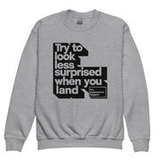 Gymnastics apparel: Try To Look Less Surprises - Youth Sweatshirt - Sport Grey (SKU:4008144_16829)