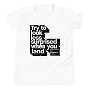 Gymnastics apparel: Try To Look Less Surprises - Youth Tee - White (SKU:4004234_9426)