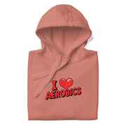 I Love Aerobics Big Front - Adult Hoodie
