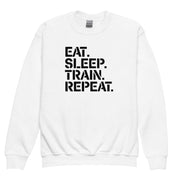 Eat Sleep Train Repeat Big Front - Youth Sweatshirt