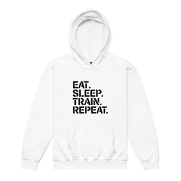 Eat Sleep Train Repeat Big Front - Youth Hoodie